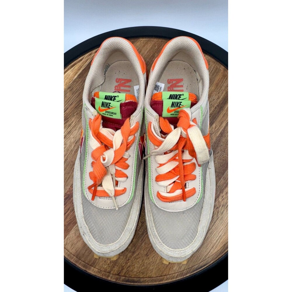 NIKE LDWaffle Net Sacai Mens 8 Orange Blaze Clot Running Shoe Trainer DH1347-100 - Picture 6 of 11